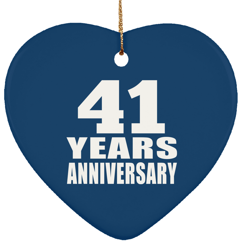 41st Anniversary 41 Years - Heart Ornament