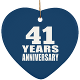 41st Anniversary 41 Years - Heart Ornament