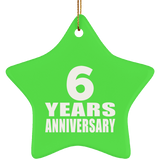 6th Anniversary 6 Years - Star Ornament