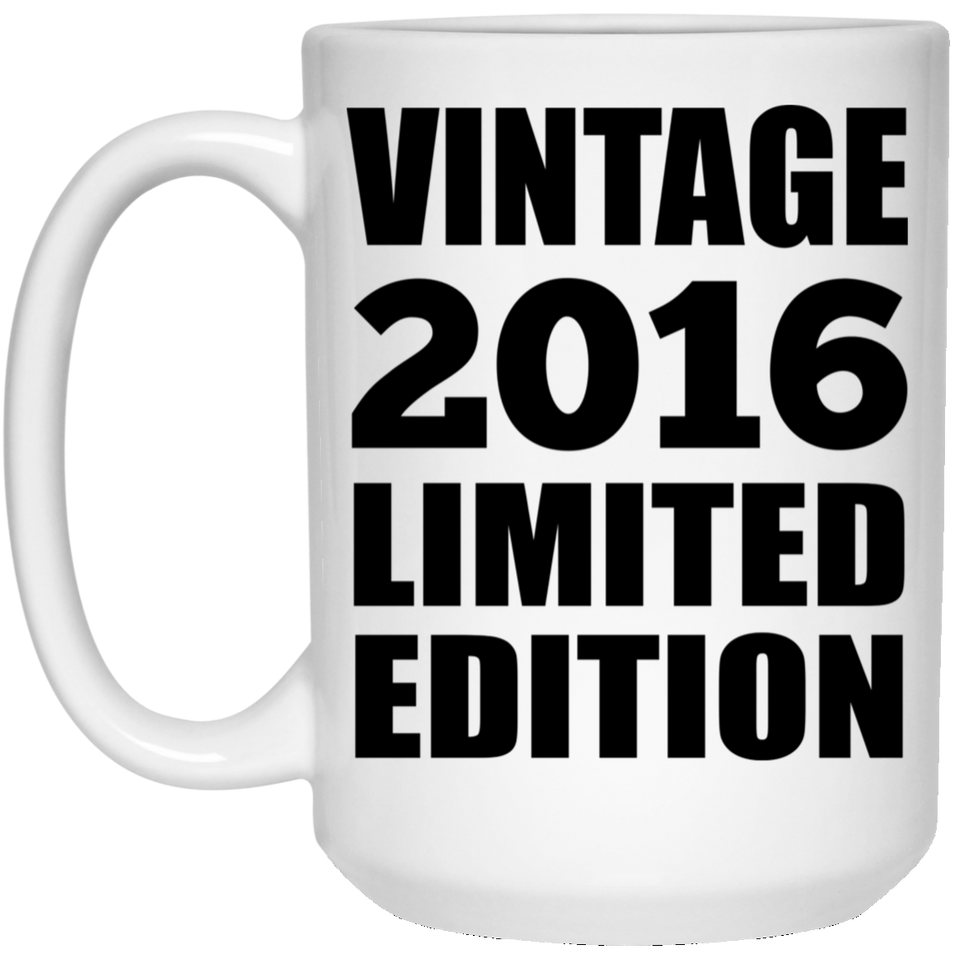 8th Birthday Vintage 2016 Limited Edition - 15oz Coffee Mug