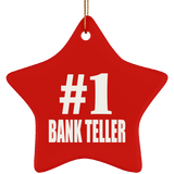 Number One #1 Bank Teller - Star Ornament