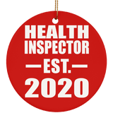 Health Inspector Established EST. 2020 - Circle Ornament
