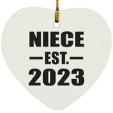 Niece Established EST. 2023 - Heart Ornament