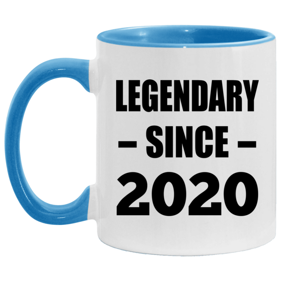 4th Birthday Legendary Since 2020 - 11oz Accent Mug Blue