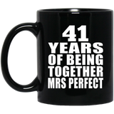 41st Anniversary 41 Years Of Being Mrs Perfect - 11 Oz Coffee Mug Black