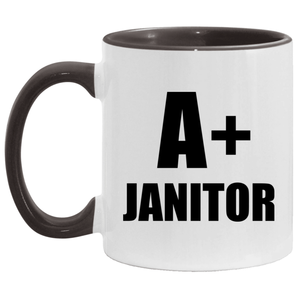 A+ Janitor - 11oz Accent Mug Black