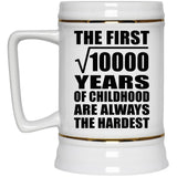 100th Birthday Square Root of 10000 Years of Childhood - Beer Stein