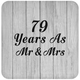 79th Anniversary 79 Years As Mr & Mrs - Drink Coaster F