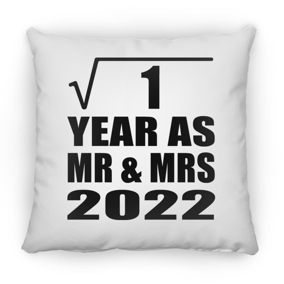 1st Anniversary Square Root of 1 Year As Mr & Mrs 2022 - Throw Pillow
