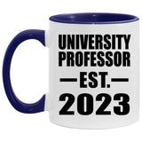 University Professor Established Est. 2023 - 11oz Accent Mug Purple