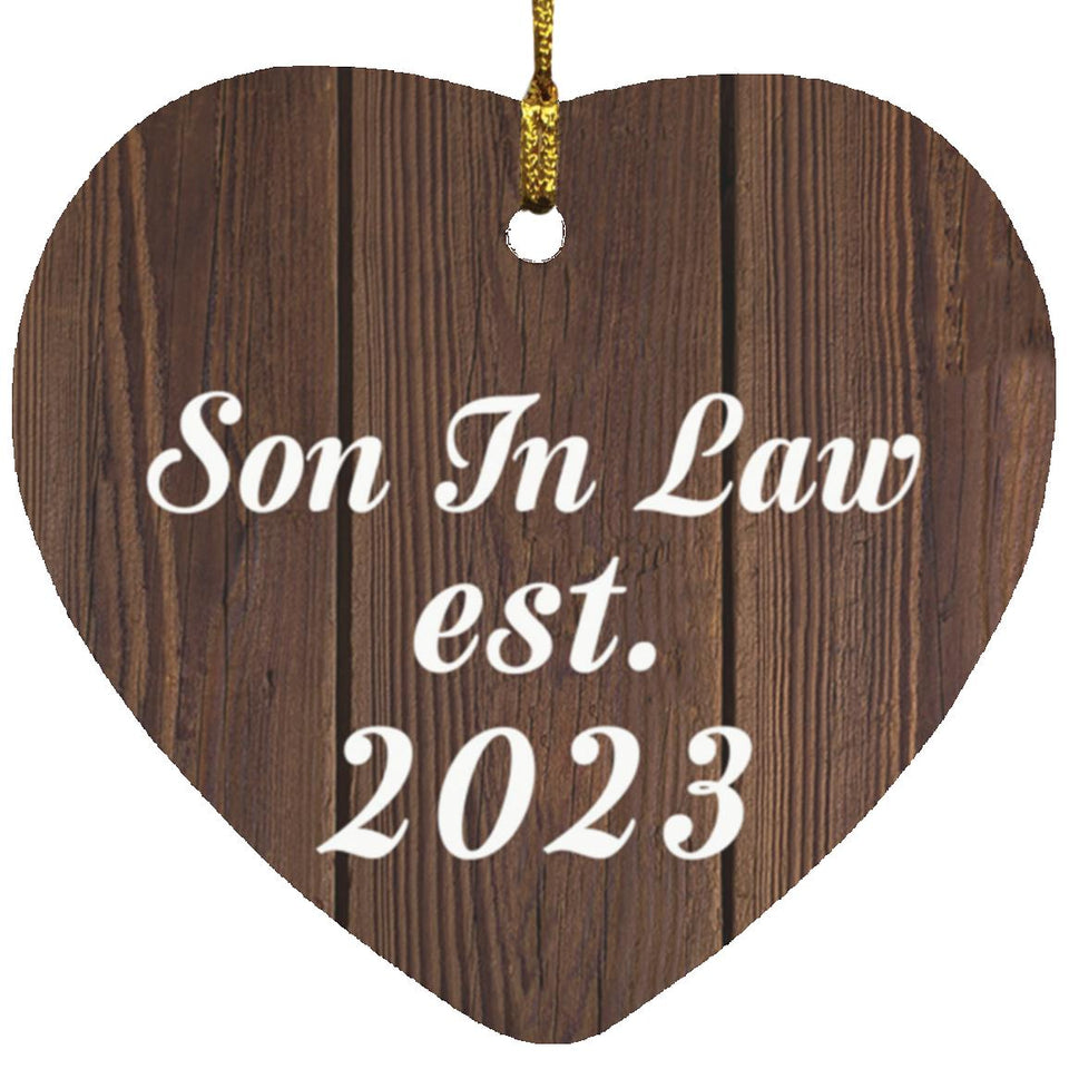 Son In Law Established EST. 2023 - Heart Ornament D
