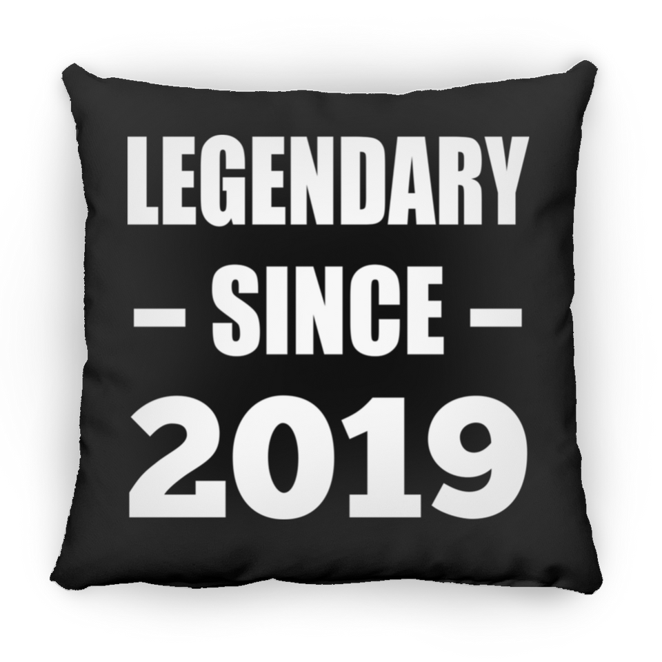 5th Birthday Legendary Since 2019 - Throw Pillow Black