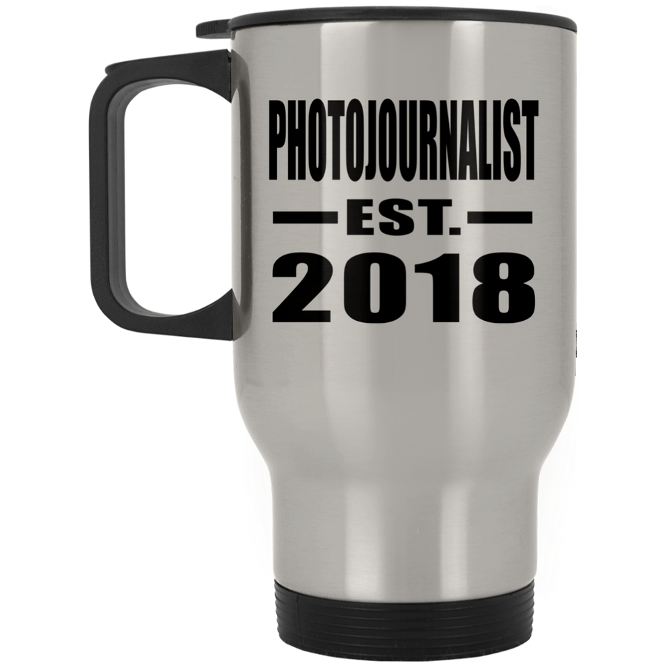 Photojournalist Established EST. 2018 - Silver Travel Mug