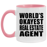 World's Okayest Real Estate Agent - 11oz Accent Mug Pink