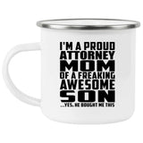 Proud Attorney Mom Of Awesome Son - 12oz Camping Mug
