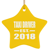 Taxi Driver Established EST. 2018 - Star Ornament