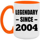 20th Birthday Legendary Since 2004 - 15oz Accent Mug Orange