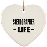 Stenographer Life - Heart Ornament
