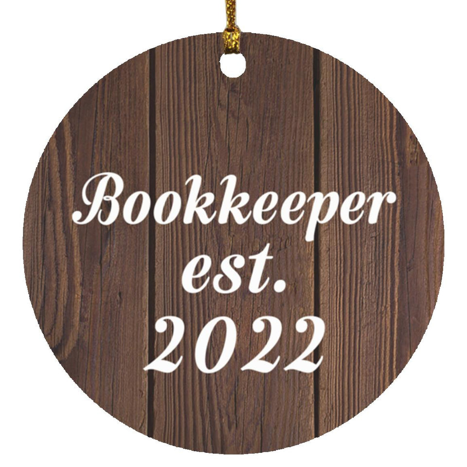 Bookkeeper Established Est. 2022 - Circle Ornament D
