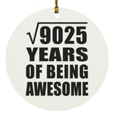 95th Birthday Square Root of 9025 Years of Being Awesome - Circle Ornament