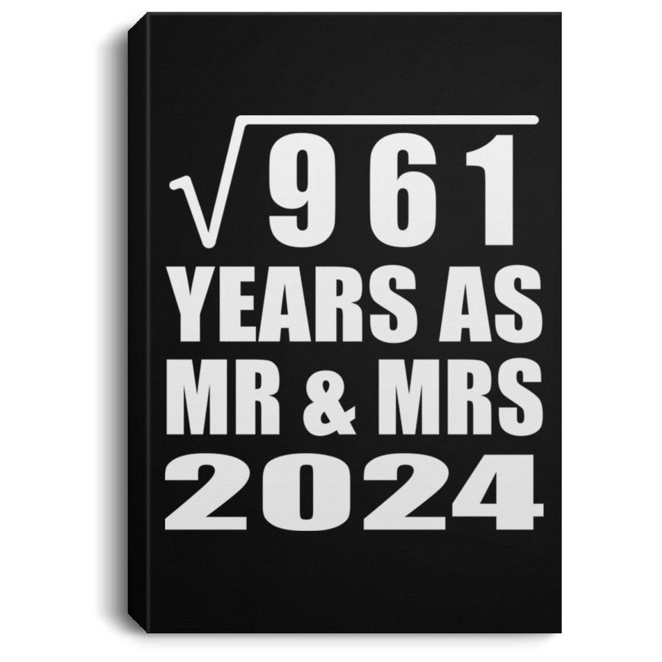 31st Anniversary Square Root of 961 Years As Mr & Mrs 2024 - Canvas Portrait