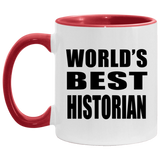 World's Best Historian - 11oz Accent Mug Red