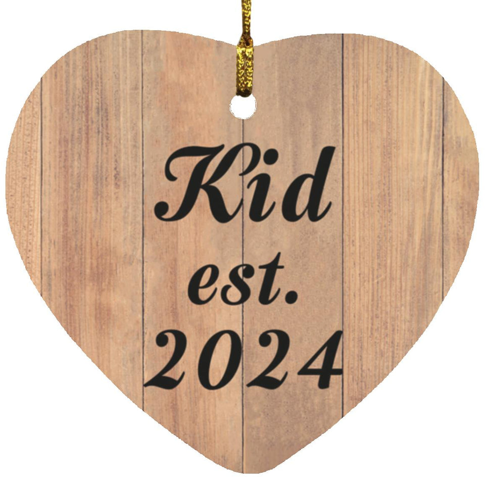 Kid Established EST. 2024 - Heart Ornament C