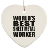World's Best Sheet Metal Worker - Heart Ornament