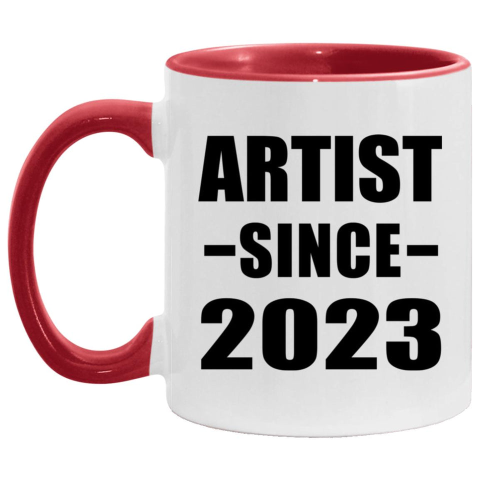 Artist Since 2023 - 11oz Accent Mug Red
