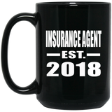 Insurance Agent Established EST. 2018 - 15 Oz Coffee Mug Black
