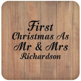 First Christmas As Mr & Mrs Richardson - Drink Coaster C