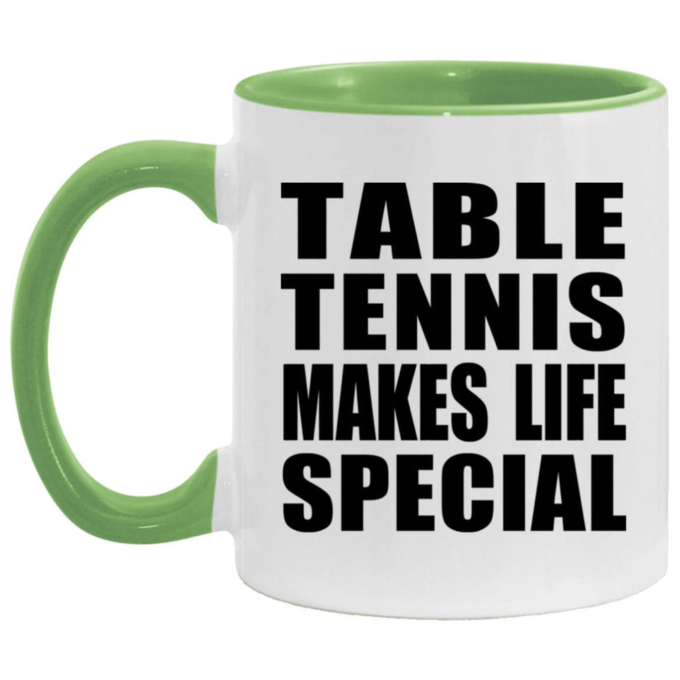 Table Tennis Makes Life Special - 11oz Accent Mug Green
