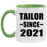 Tailor Since 2021 - 11oz Accent Mug Green