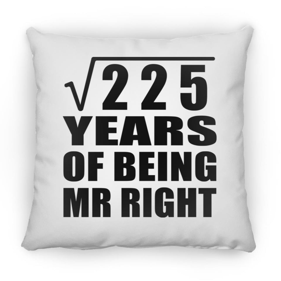 15th Anniversary Square Root of 225 Years of Being Mr Right - Throw Pillow