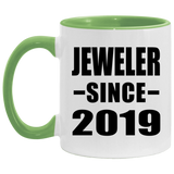 Jeweler Since 2019 - 11oz Accent Mug Green