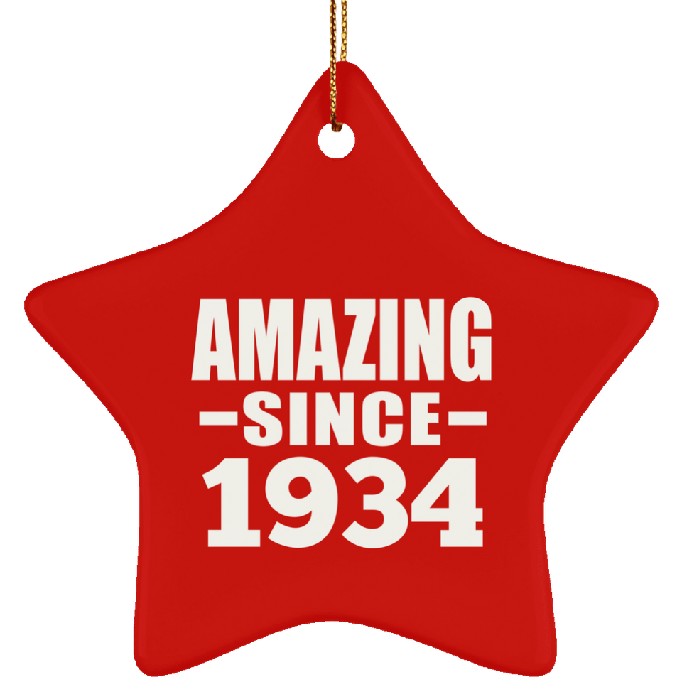90th Birthday Amazing Since 1934 - Star Ornament