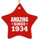 90th Birthday Amazing Since 1934 - Star Ornament