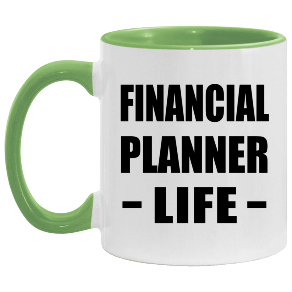 Financial Planner Life - 11oz Accent Mug Green