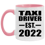 Taxi Driver Established EST. 2022 - 11oz Accent Mug Pink