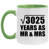 55th Anniversary Square Root of 3025 Years As Mr & Mrs - 11oz Accent Mug Green