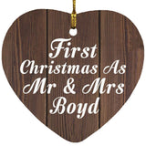 First Christmas As Mr & Mrs Boyd - Heart Ornament D