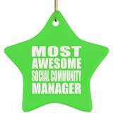 Most Awesome Social Community Manager - Star Ornament