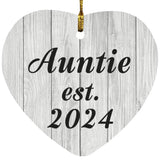 Auntie Established Est. 2024 - Heart Ornament F