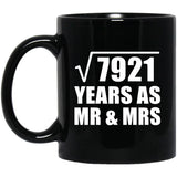 89th Anniversary Square Root of 7921 Years As Mr & Mrs - 11oz Coffee Mug Black