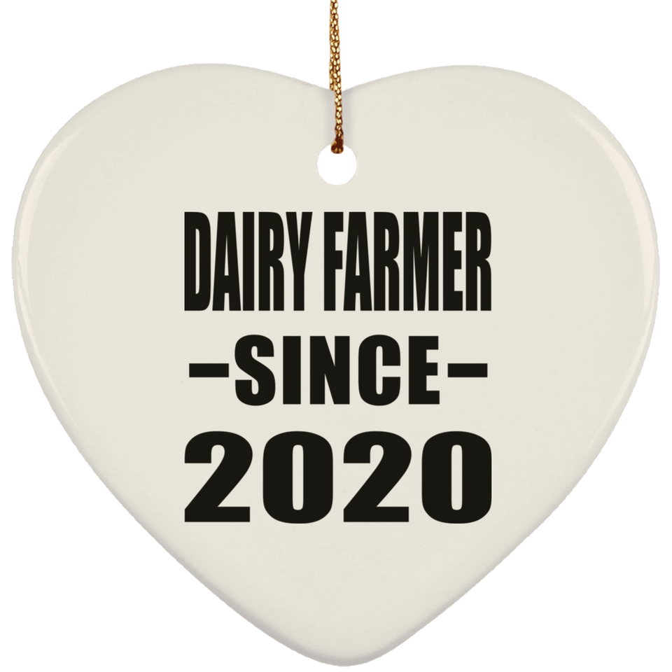 Dairy Farmer Since 2020 - Heart Ornament