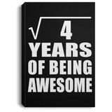 2nd Birthday Square Root of 4 Years of Being Awesome - Canvas Portrait