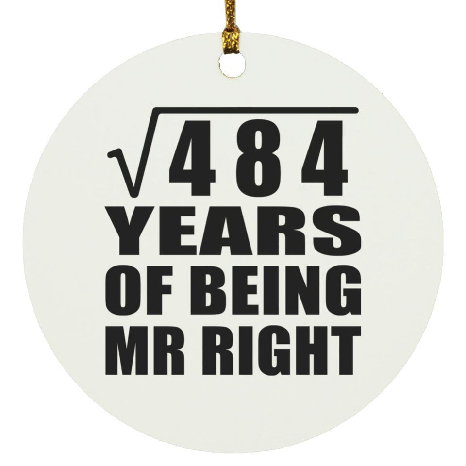 22nd Anniversary Square Root of 484 Years of Being Mr Right - Circle Ornament