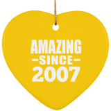 17th Birthday Amazing Since 2007 - Heart Ornament