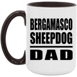 Bergamasco Sheepdog Dad - 15oz Accent Mug Black
