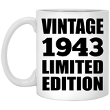 81st Birthday Vintage 1943 Limited Edition - 11oz Coffee Mug